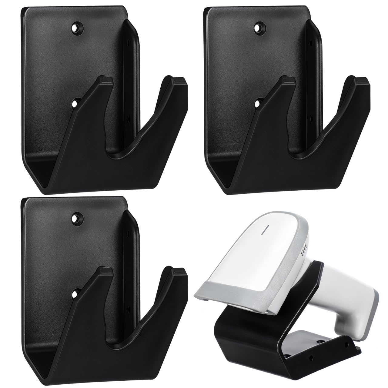 Happyyami 3 soportes para escáner de mano, soporte para escáner de mano, soporte para escáner de mano, soporte para lector de escáner de mano, plástico, negro