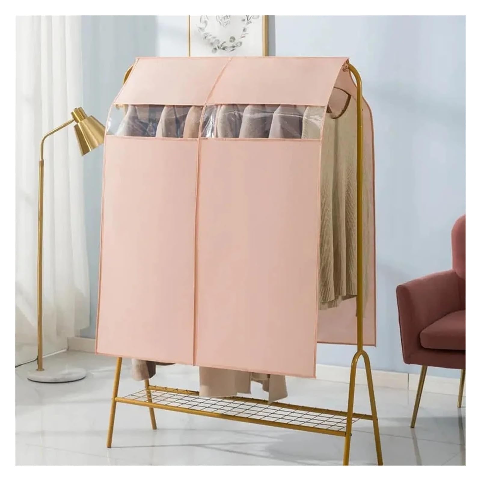 Copriabiti trasparenti da appendere, Copertura for appendiabiti in diverse dimensioni ispessita in tessuto non(Color 10-160x120cm)