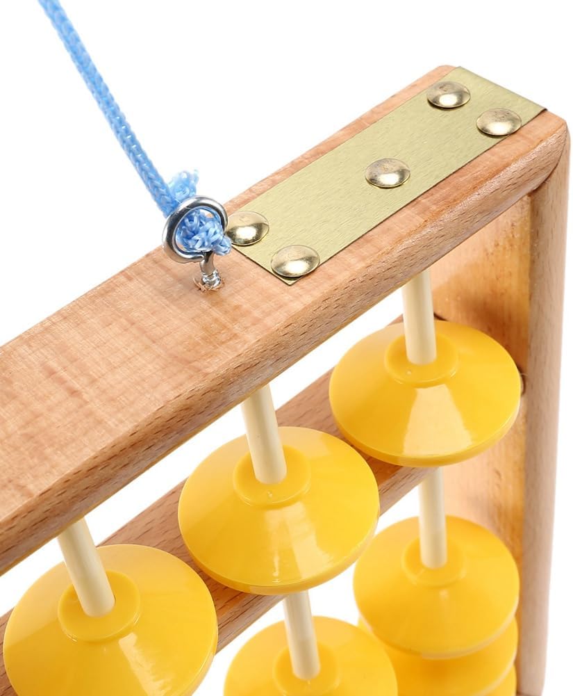 3X 7 Column Non-Slip Hanging Wooden Abacus Chinese Soroban Educational Tool Mathmetic Calculator for Student Teacher