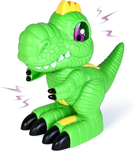 Madzee Juguete de dinosaurio Touch and Talk - Juguete musical interactivo para niños con sonidos de dinosaurio y función de conversación