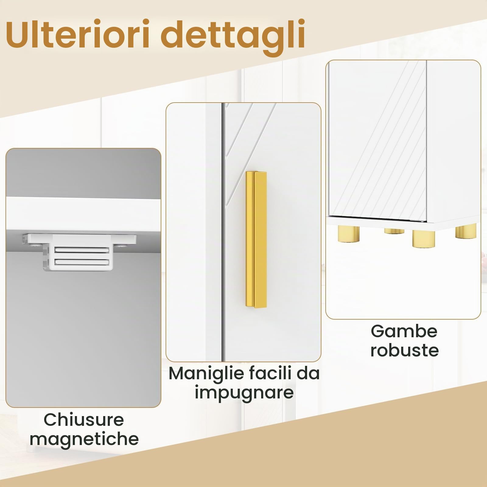 FANTASK Armadio alto sottile con ripiani regolabili, porta carta igienica e ganci laterali, per cucina e bagno, 20 x 20 x 179 cm (bianco)