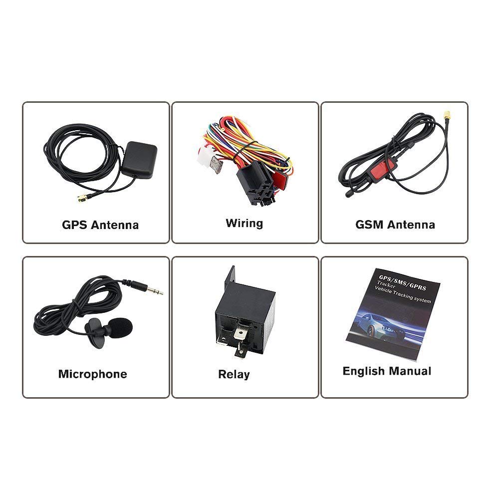 Localizador de Vehículos TK103B GPS para Coche Rastreador de Vehículos SMS/GPS/gsm/GPRS Dispositivo de Rastreo en Tiempo Real con Ranura para Tarjeta SD Antirrobo Alarma por SMS