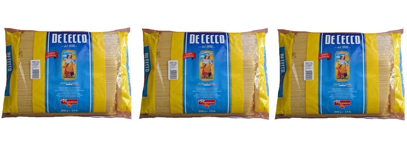 3x De Cecco Linguine Pasta di Semola di Grano Duro Hartweizengrieß Pasta 100% Italienische Pasta Längliche Pasta Packung mit 3Kg