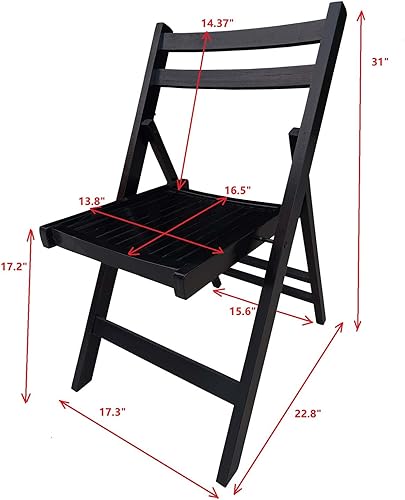 Miniatura 2 de Juego de 4 sillas plegables de madera con rejillas, juego de sillas plegables plegables para eventos especiales, silla de boda, asiento de listones