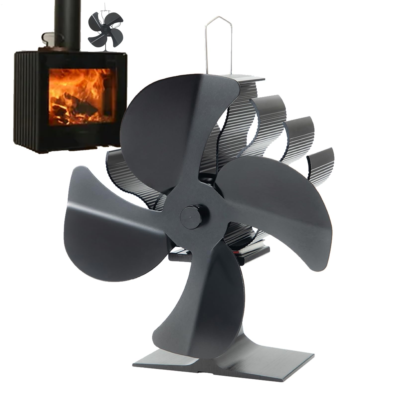 Yuemeuy Ventilador de chimenea,Ventilador de estufa de leña - de chimenea alimentado por calor silencioso para de leña para el hogar, circulación de aire caliente, ahorro de