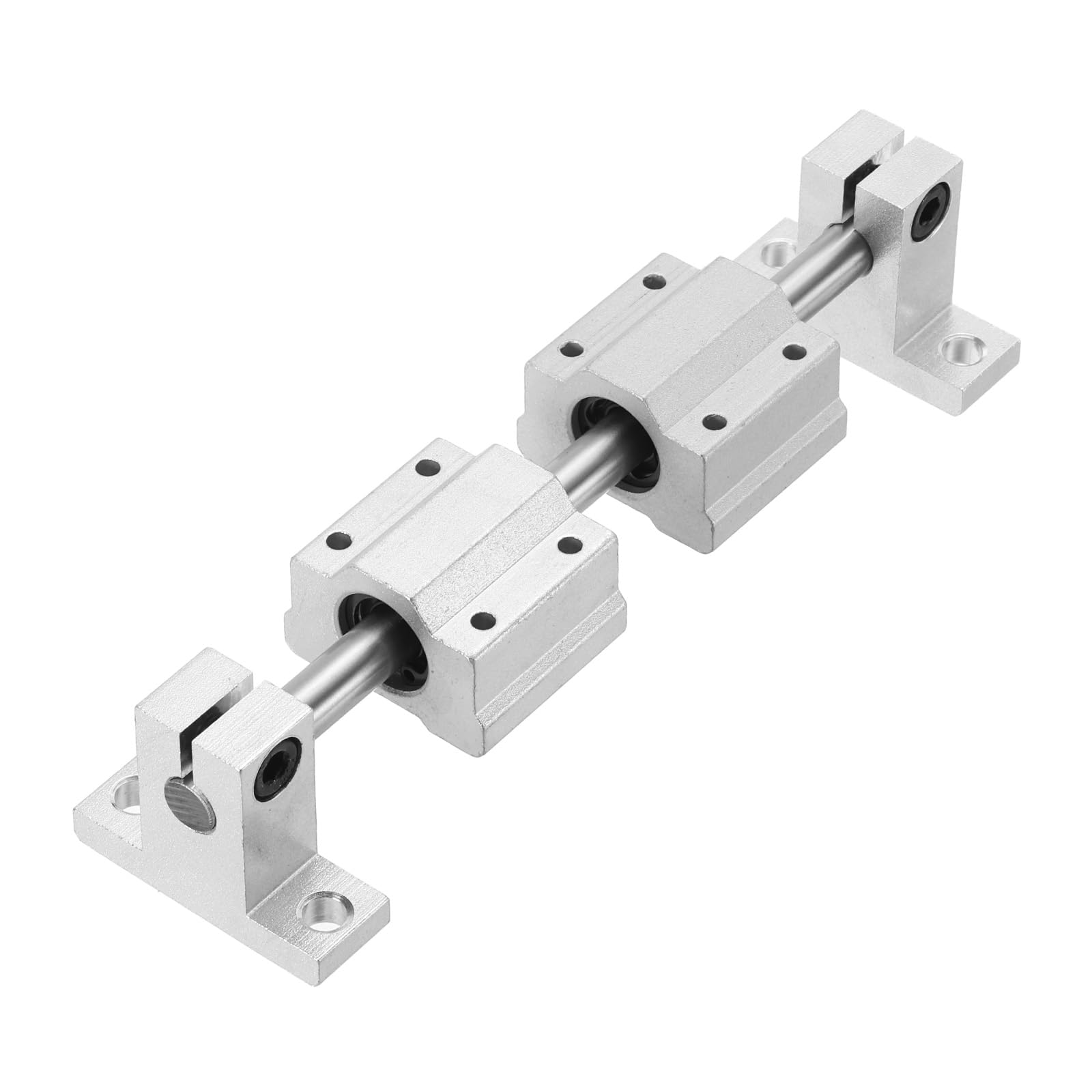 QUARKZMAN 2 Pcs 8mm x 150mm Guida Lineare Aste Scorrimento Con 4 Pcs Cuscinetti SCS8UU E 4 Pcs Supporti SK8 Set Guida Lineare Aste Scorrimento Per Macchina CNC Stampante 3D, Argento