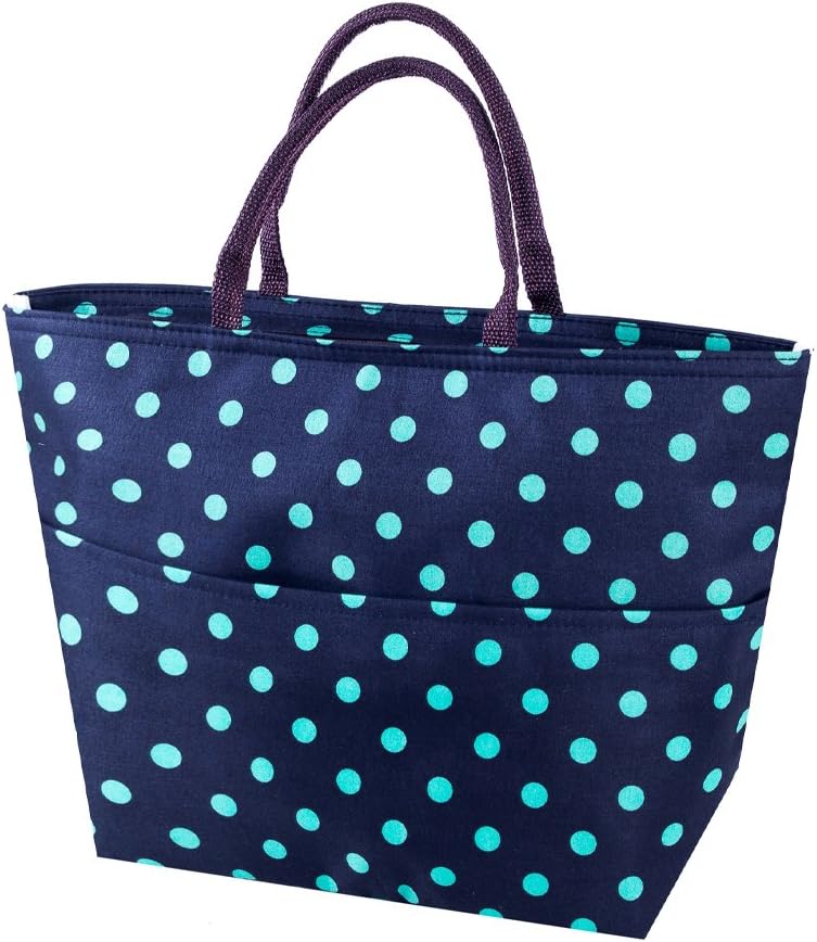 Printing Lunch Bags, Arricastle Oxford Cloth Aluminum Foil Insulated Zip Cooler Bag Portable Takeaway Aluminum Film Pack Cooler Bag Lunch Big Dark Blue Waves Package