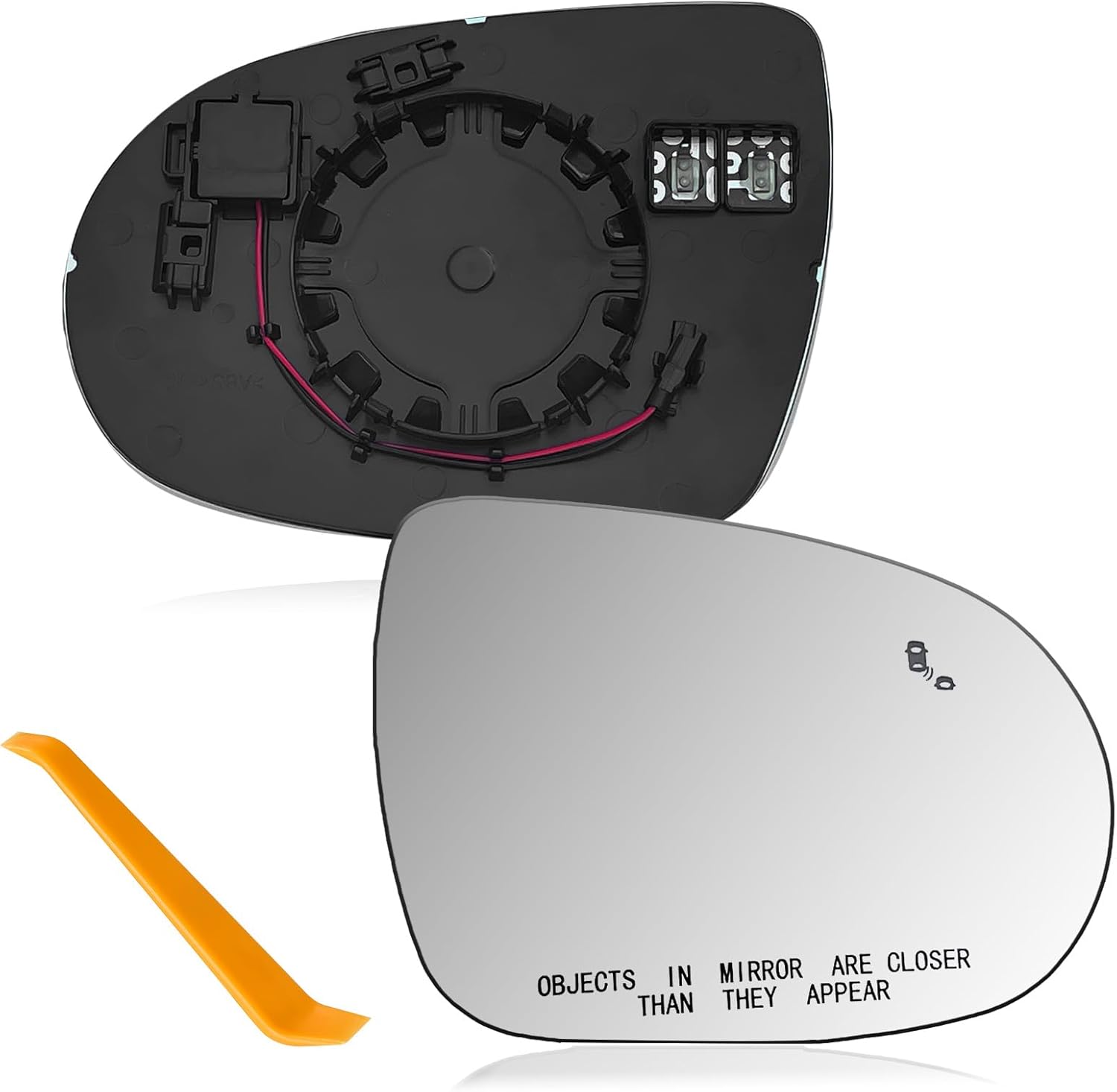 Passenger Side Mirror Glass Compatible with Kia Sorento 2016-2020, Heated Mirror Replacement with Backing Plate and Blind Spot Detection, Replaces OEM 87621C6030, 87621C5050