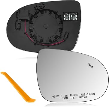 Passenger Side Mirror Glass Compatible with Kia Sorento 2016-2020, Heated Mirror Replacement with Backing Plate and Blind Spot Detection, Replaces OEM 87621C6030, 87621C5050