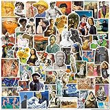 Retro Oil Painting Style Sticker 100pcs Famous Paintings Art Stickers Waterproof for Water Bottle La
