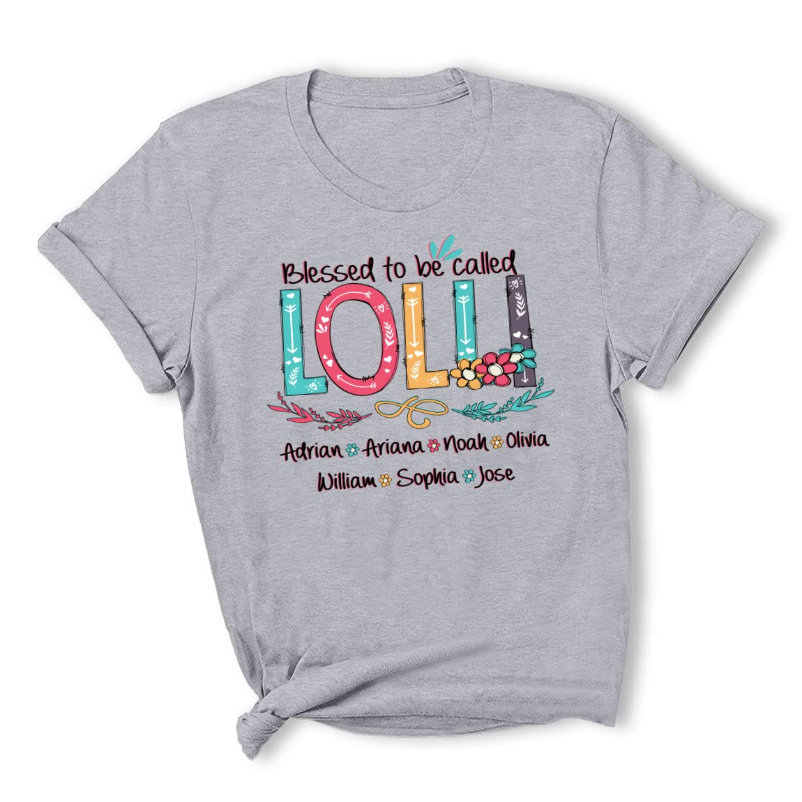 Blessed to be Called Lolli Shirt with Grandkids Names, Personalized Nana Shirt for Grandma, Custom Grandma Birthday Gifts, for Grandma, Mom Shirt Gifts for Mom