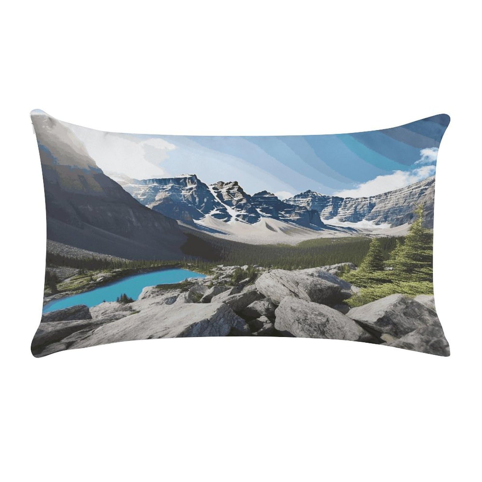 Mountains Pillow Cover Super Soft Pillowcase Luxury Cozy Fuzzy Velvet Pillow Shams Breathable Standard Pillow Cases with Zipper Wrinkle-Free Pillow Cover 12 "×20 "