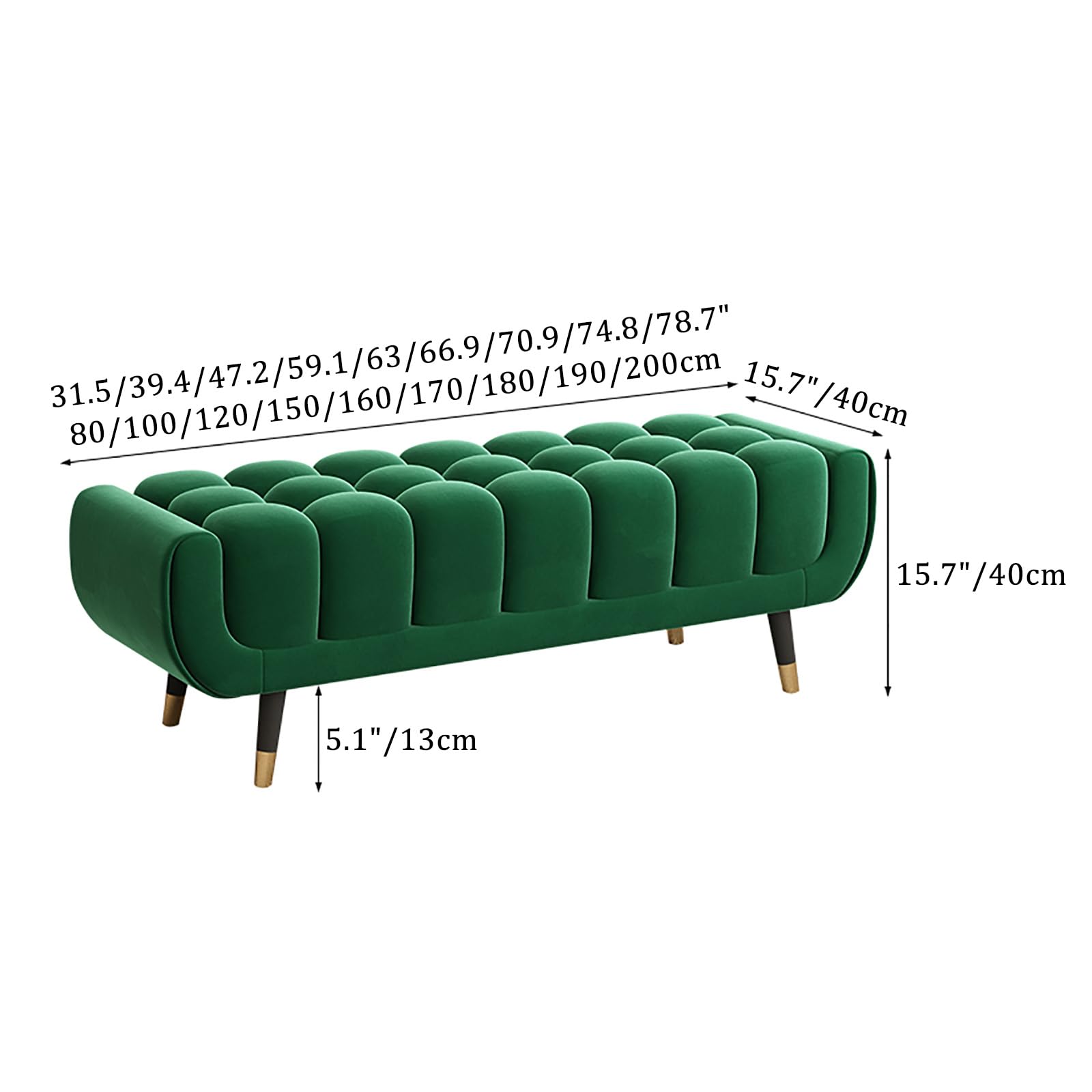 Sitzbank mit m segmentiertem Schaumstoff für Schlafzimmer Wohnzimmer Flur – 100 cm Fußbank ideale per Ankleidezimmer und Shops - Robusto e stilvoll.