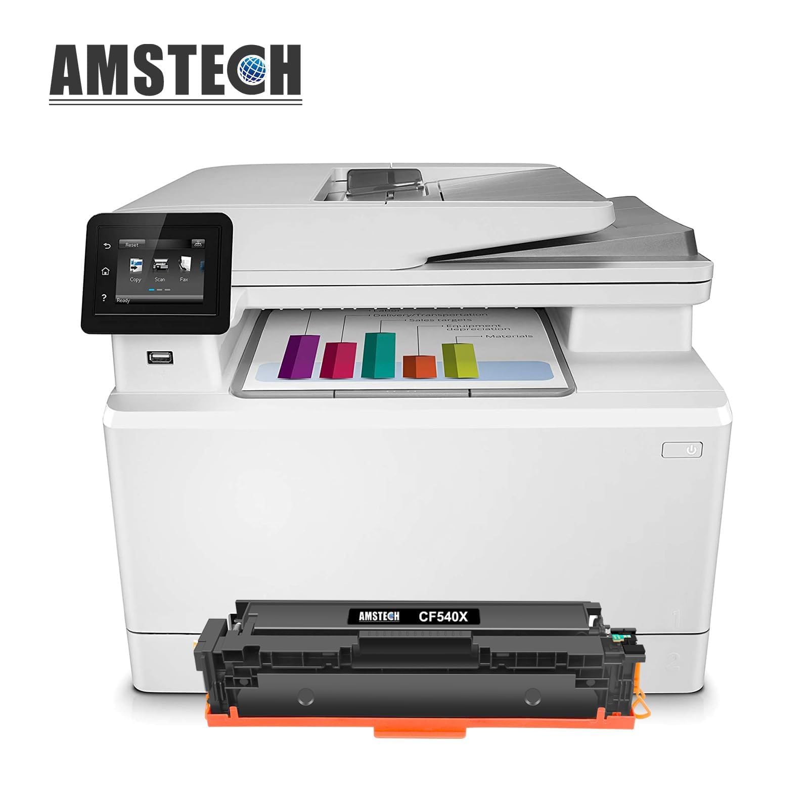 Amstech 203X 203A MFP M281fdw Cartouches de Toner CF540X CF540A 4-Pack | Compatible pour HP Color Laserjet Pro MFP M254dw M281fdn M281cdw M280nw M254nw M254dn M281 M254 M280 Noir Cyan Jaune Magenta