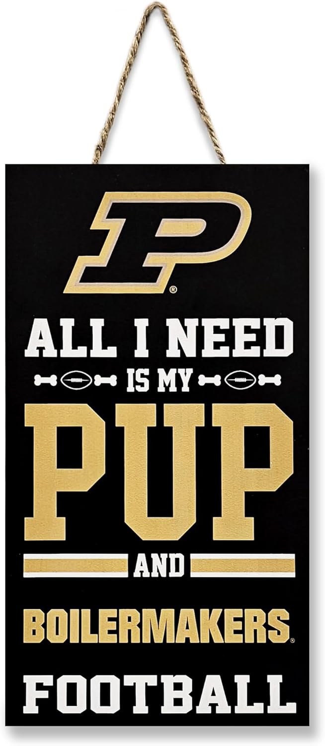 NCAA Kentuckey Wildcats Property Sign "ALL I NEED IS MY PUP AND FOOTBALL" Yard Sign, Sporty Fence Sign College Football Fan Yard Decor Waterproof Wooden Sign Indoor & Outdoor with Team Logo