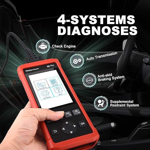 Miniatura 2 de LAUNCH Millennium 90 Pro OBD2 escáner, lector de código de coche con función OBD completa DIY, comprobación del motorABSSRSherramienta de escaneo de