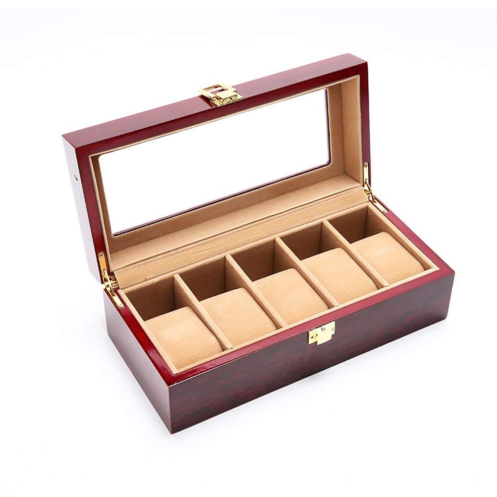ShandongmtWatch Accessories Watch Storage Box Organizer for Men, Watch Storage Box Slots Wooden Jewelry Watches Display Lockable Shandongmt