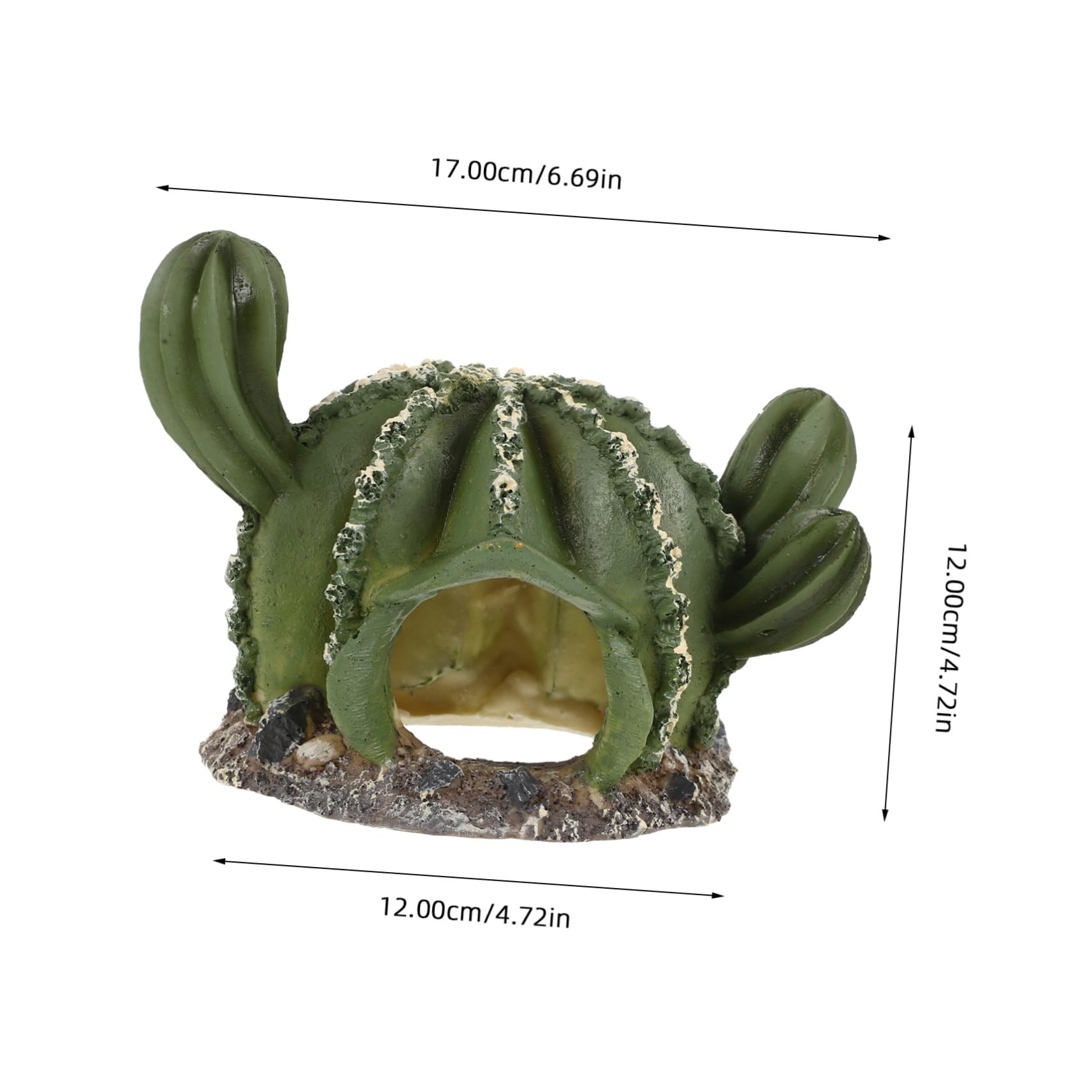 INOOMP 4piezas Cueva Decorativa para Reptiles Forma De Cactus Refugio De Resina para Geckos y Serpientes Accesorio Multifuncional para Terrarios y Acuarios
