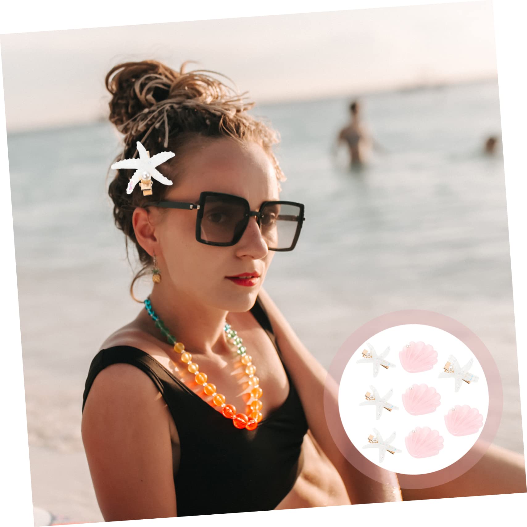 MAGICLULU 40 Pz Fermaglio per a forma di stella marina perlati accessori a sirena per donna fermacapelli natalizi molletta tiara fermaglio per con perle nozze clip