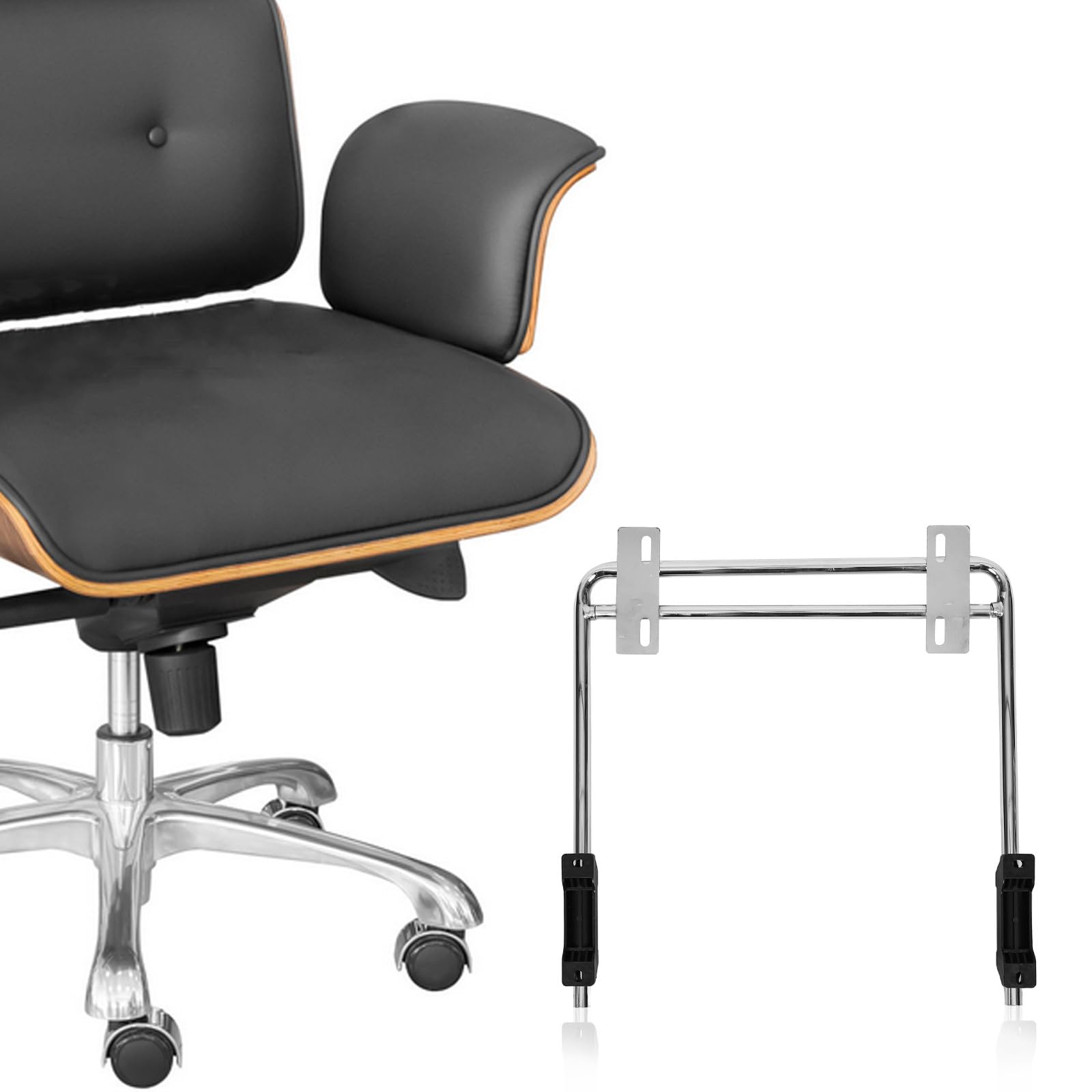 Reposapiés para Silla de Oficina de Hierro Plata, Accesorio Retráctil para Relajación de Piernas, Adecuado para Uso en Casa y Oficina