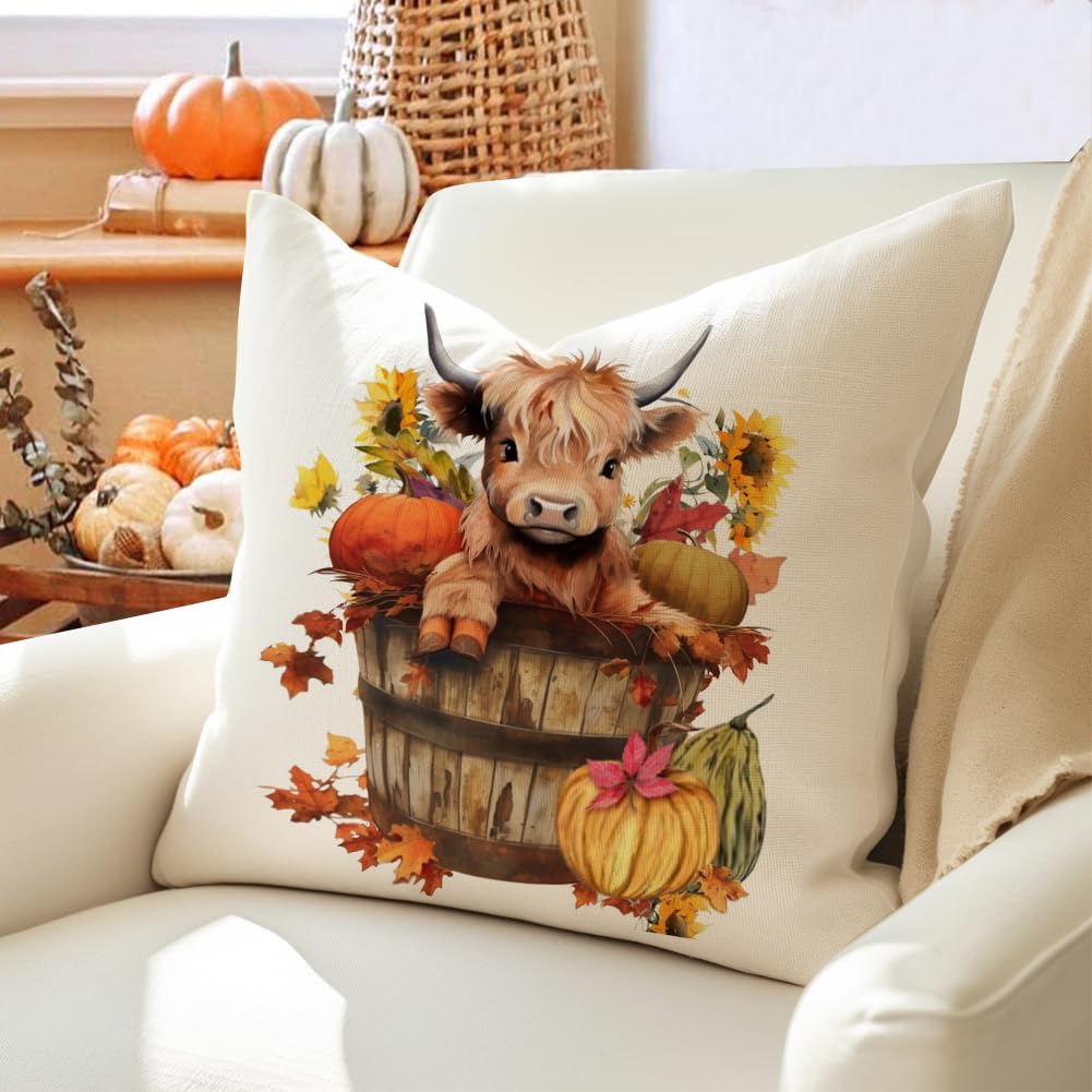 Fall Pumpkin Pillow Covers 12x20 Inch - Polka Dot Thanksgiving Decor, Autumn Lumbar Pillow Cases