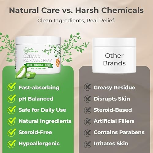 Miniatura 7 de Wild Naturals Eczema & Psoriasis Cream for Dry, Itchy Skin – Eczema Relief for Adults & Kids – Moisturizing Psoriasis Cream with Manuka Honey