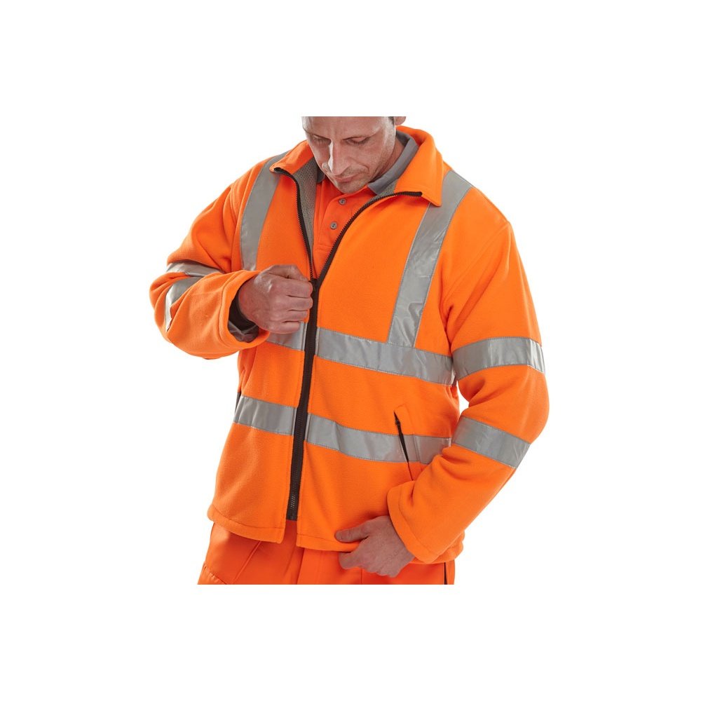 Beeswift Orange Carnoustie Hi Vis Fleece Jacket Medium Carform
