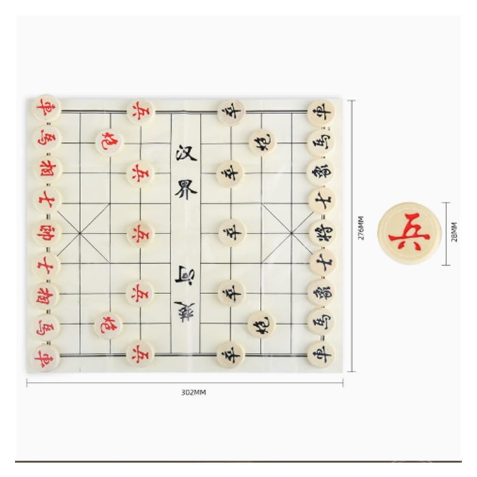 Juego de ajedrez Chino Xiangqi Tablero de Juego Plegable Ajedrez