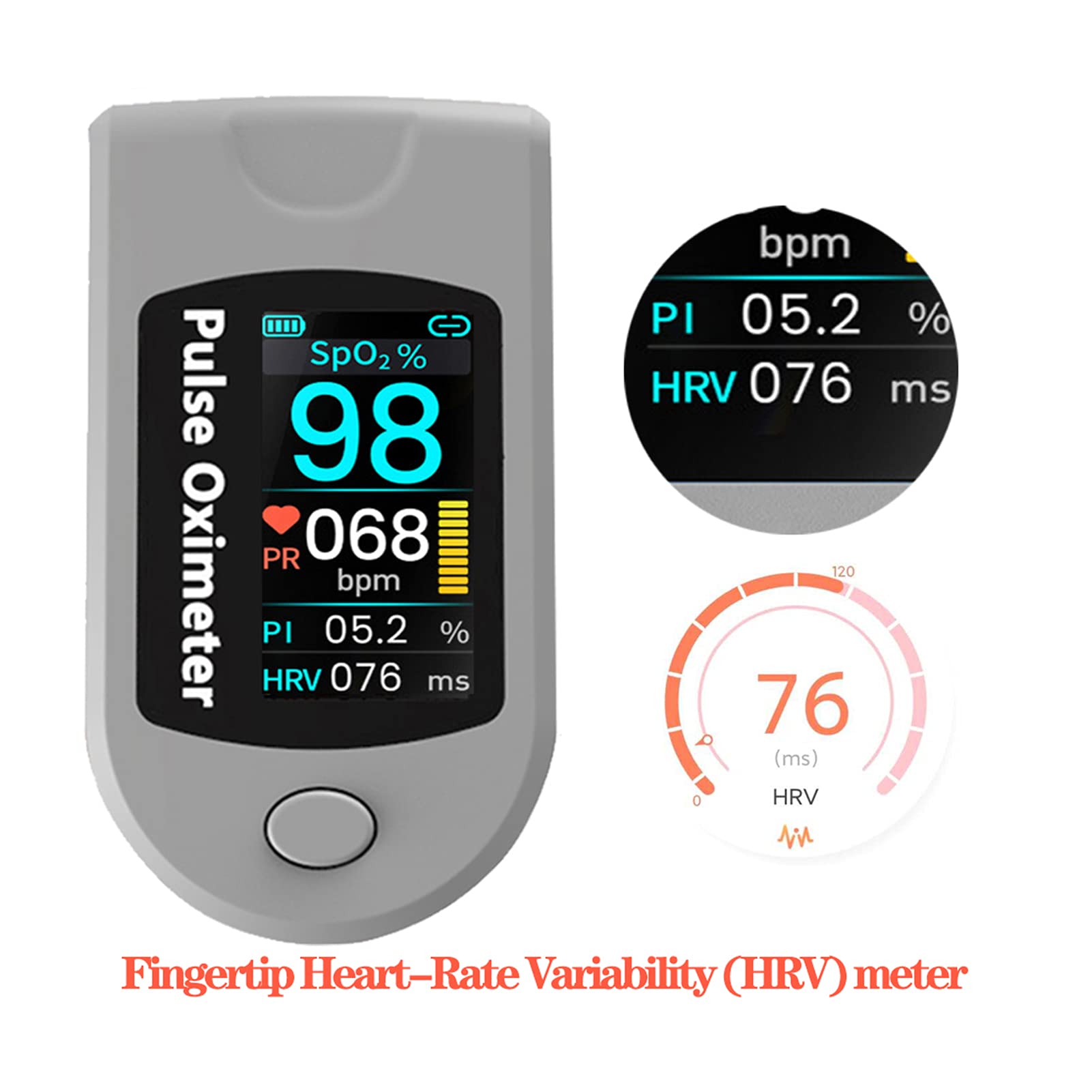 Ossimetro Portatile Monitor Per La Saturazione Di Ossigeno Nel Sangue Pulsossimetro Da Dito SpO2, Precisione Di Misurazione Superiore Registratore Squisito, Compatto E Leggero, Senza Batteria