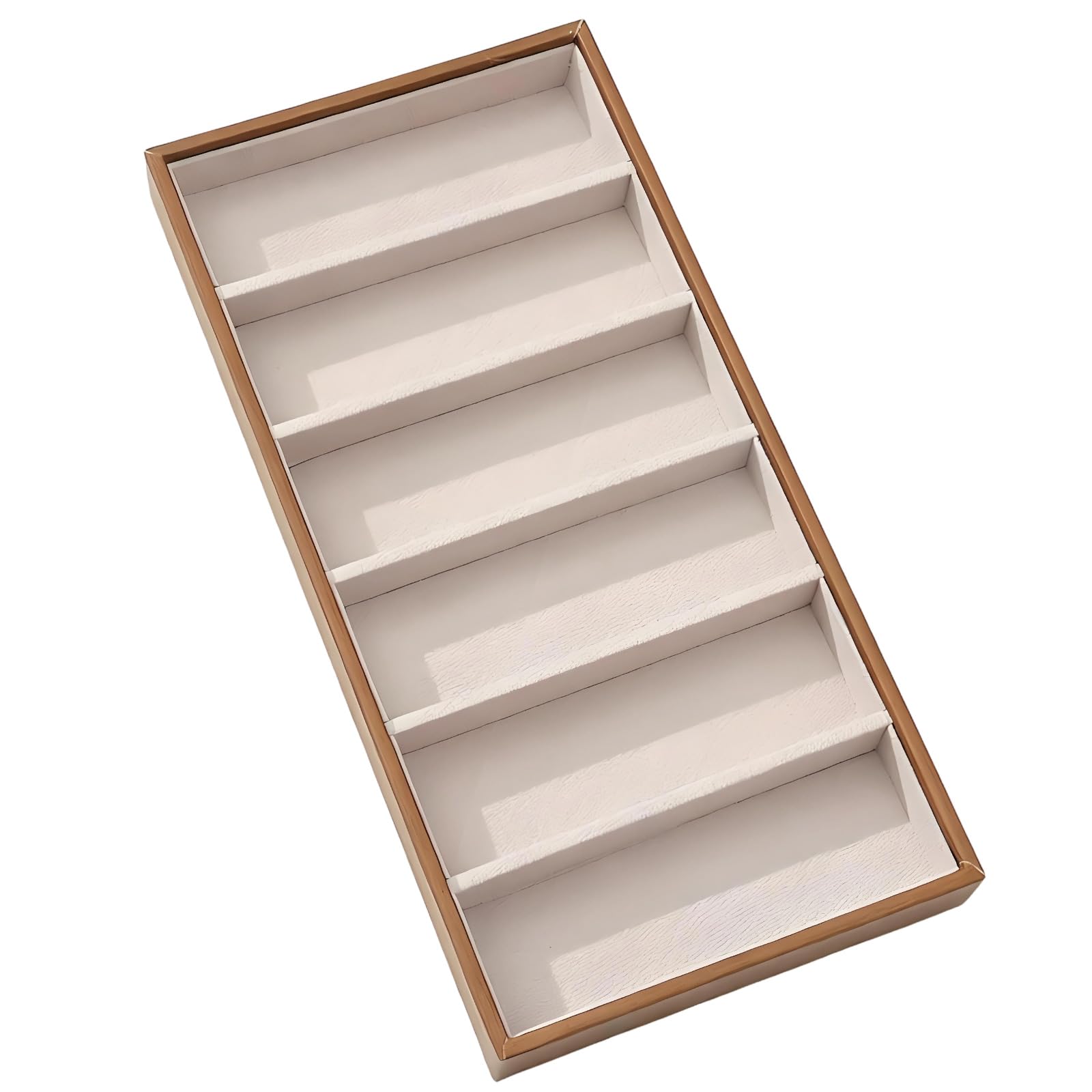 Xinsheinelry Multiple Compartment Wooden Eyewear Organizers with Flannel Fabric for Glasses Protective Wooden Eyeglass Storage Box