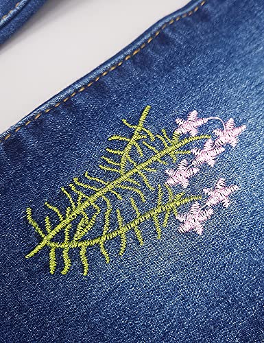 Kidscool Space Little Girls Embroiderd Grass Jeans Pants,Blue,10-11 Years #TOP5