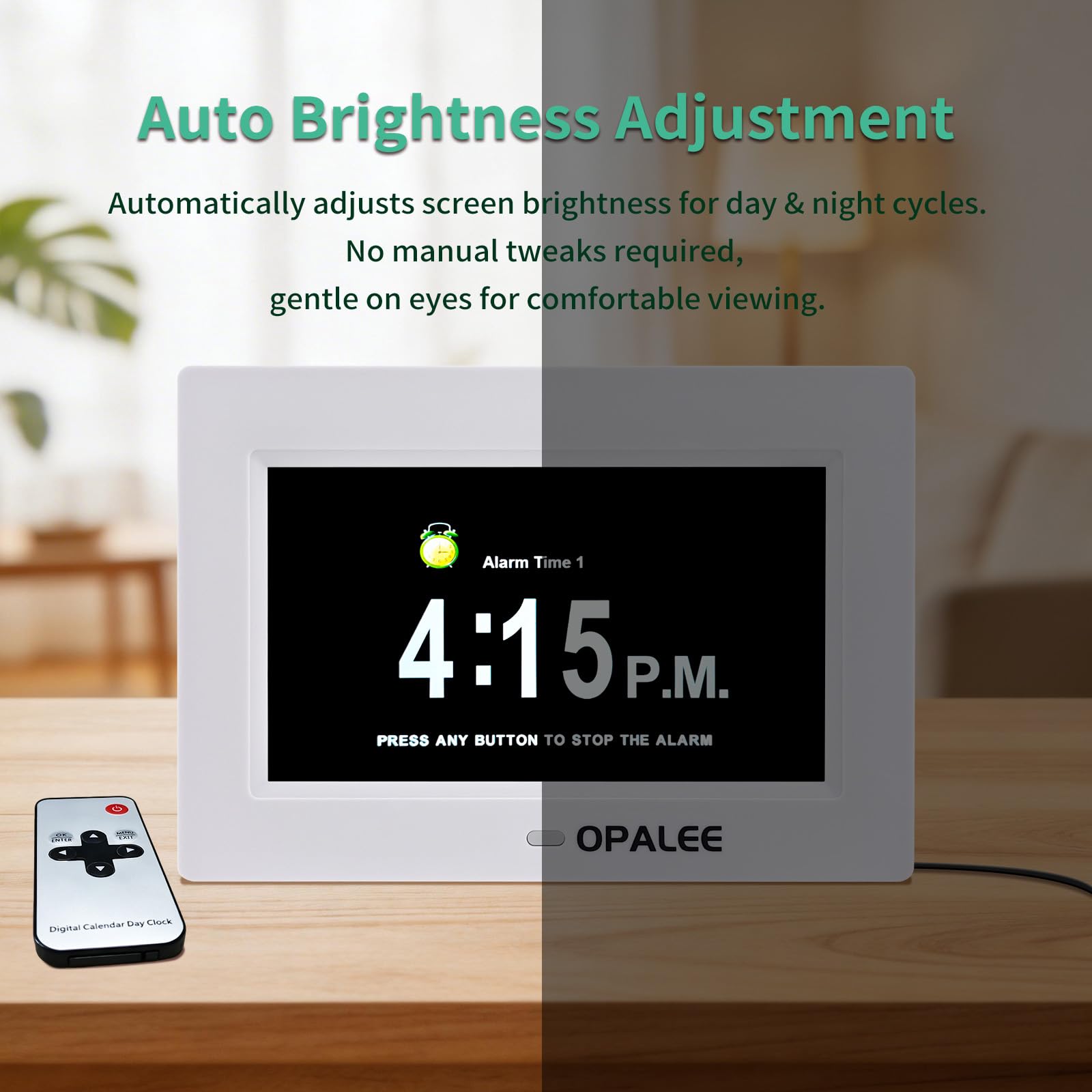 Reloj despertador de pared con recordatorio de pantalla grande de 7