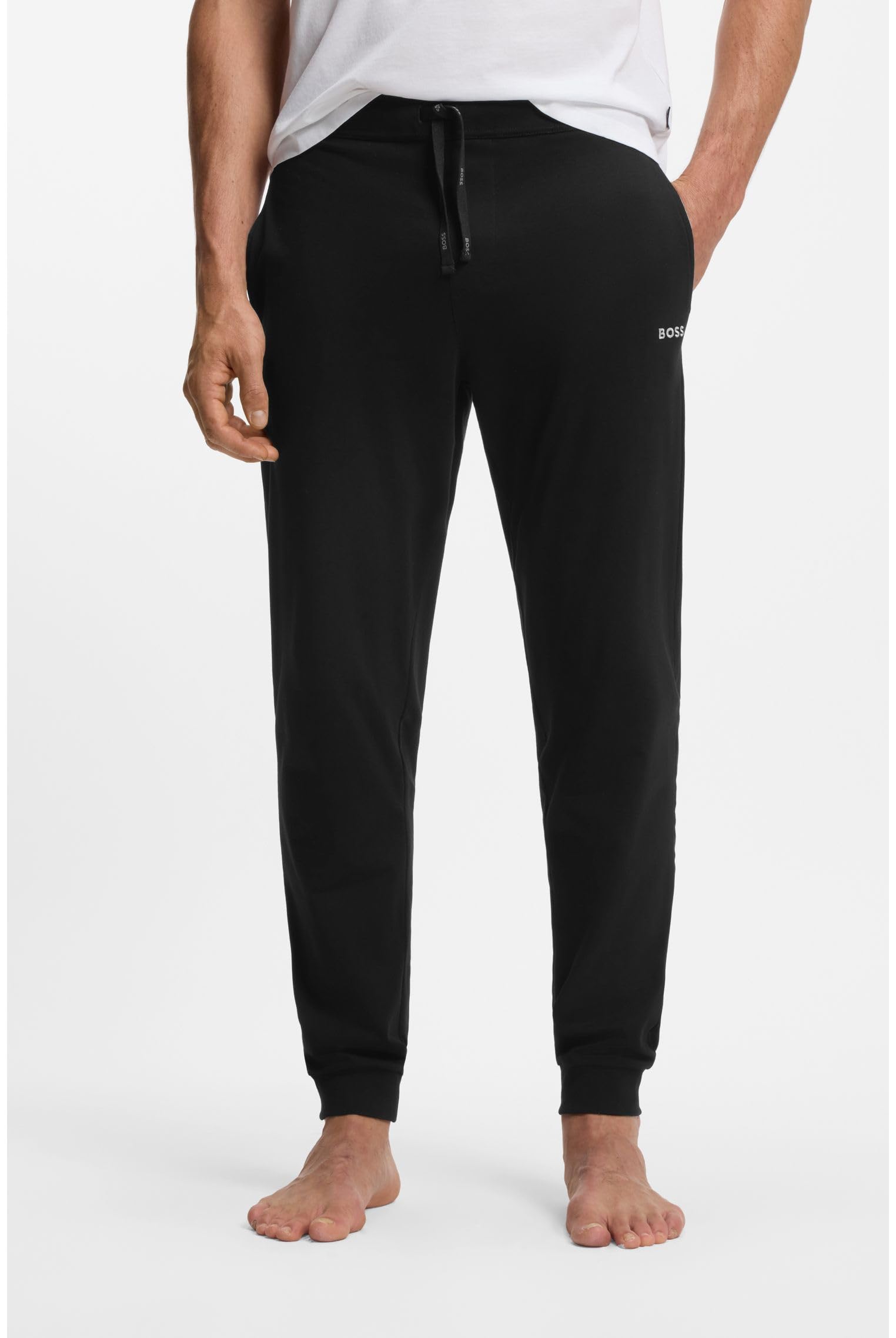 BOSS Hommes Mix&Match Pants Bas de survêtement en Coton Stretch à Logo brodé
