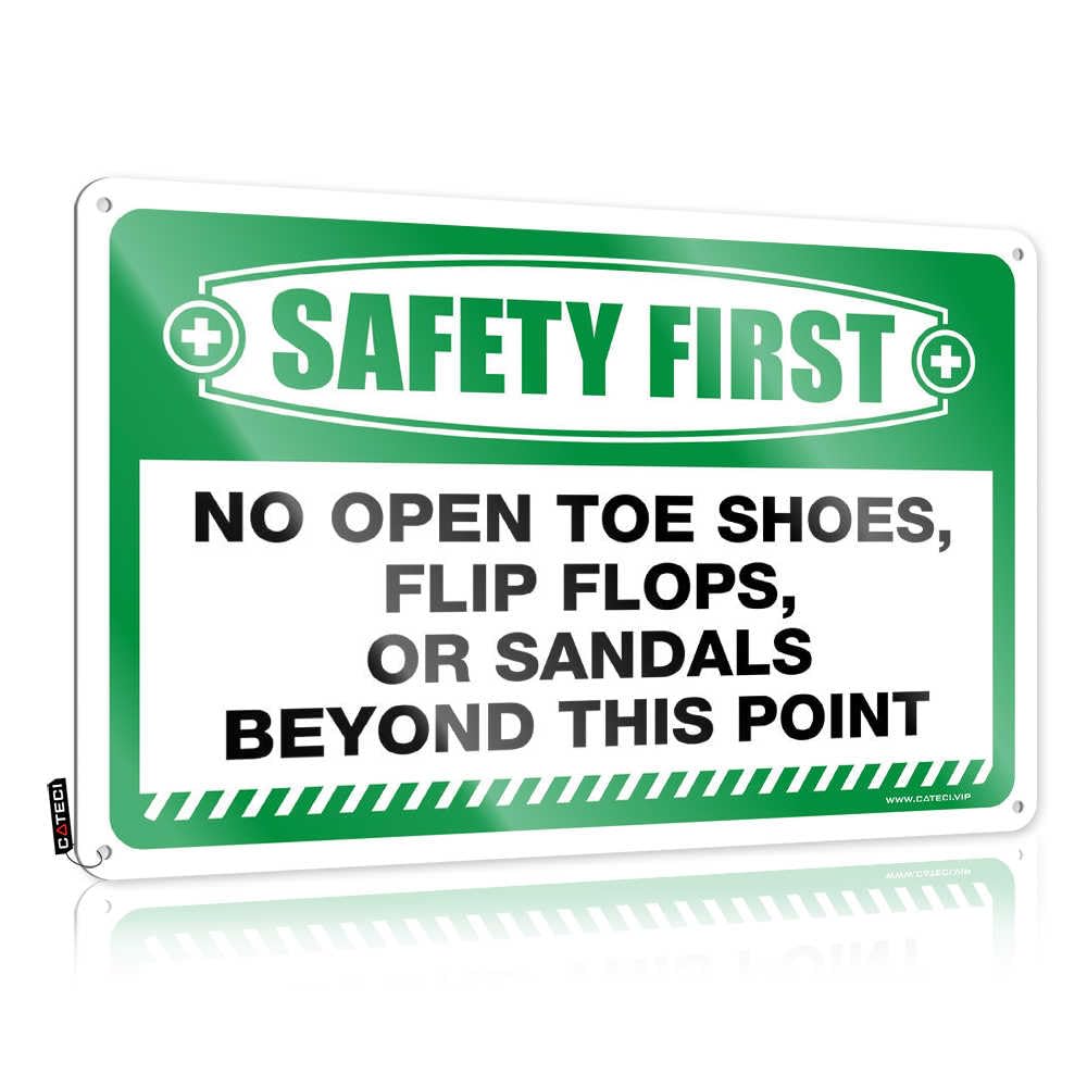 Bedroom Door Decor Americana Decoration - Safety First No Open Toe Shoes, Flip Flops, Or Sandals Beyond This Point Rustic Wall Art Reusable Easy Hang For Cave(30X40CM)