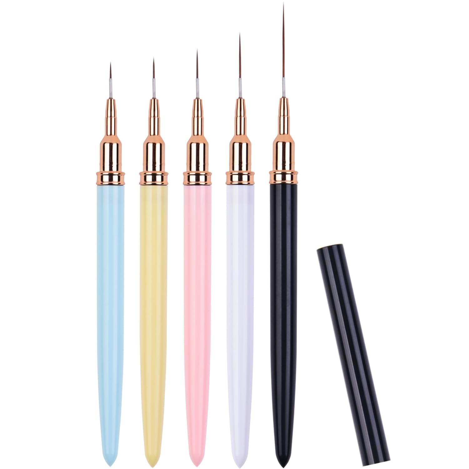 5Pcs Nail Art Liner Brushes,Liner Brush For Nails Gel,Thin Liner Nail Brush Set,Nail Art Striping Brushes,Painting Art Design Pen For Long Lines, Thin Details, Fine Drawing Sizes 4/8/12/20/25mm-image-17