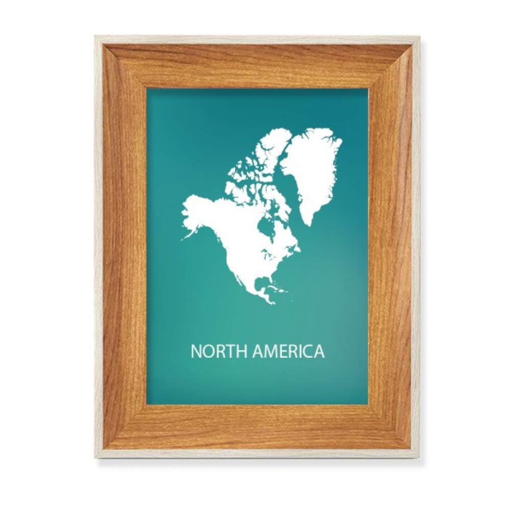 Cadre photo amérique du nord silhouette continent bois peinture bureau ensemble