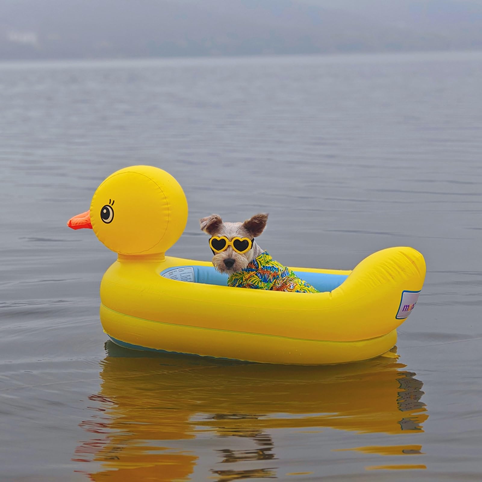 Rampa Piscina para Perros Cama Flotante Amarilla para Perros con Bomba, Exterior Bote Inflable para Perros Pequeños para Piscina Lago o Río, Plataforma Flotante Portátil para Cachorros