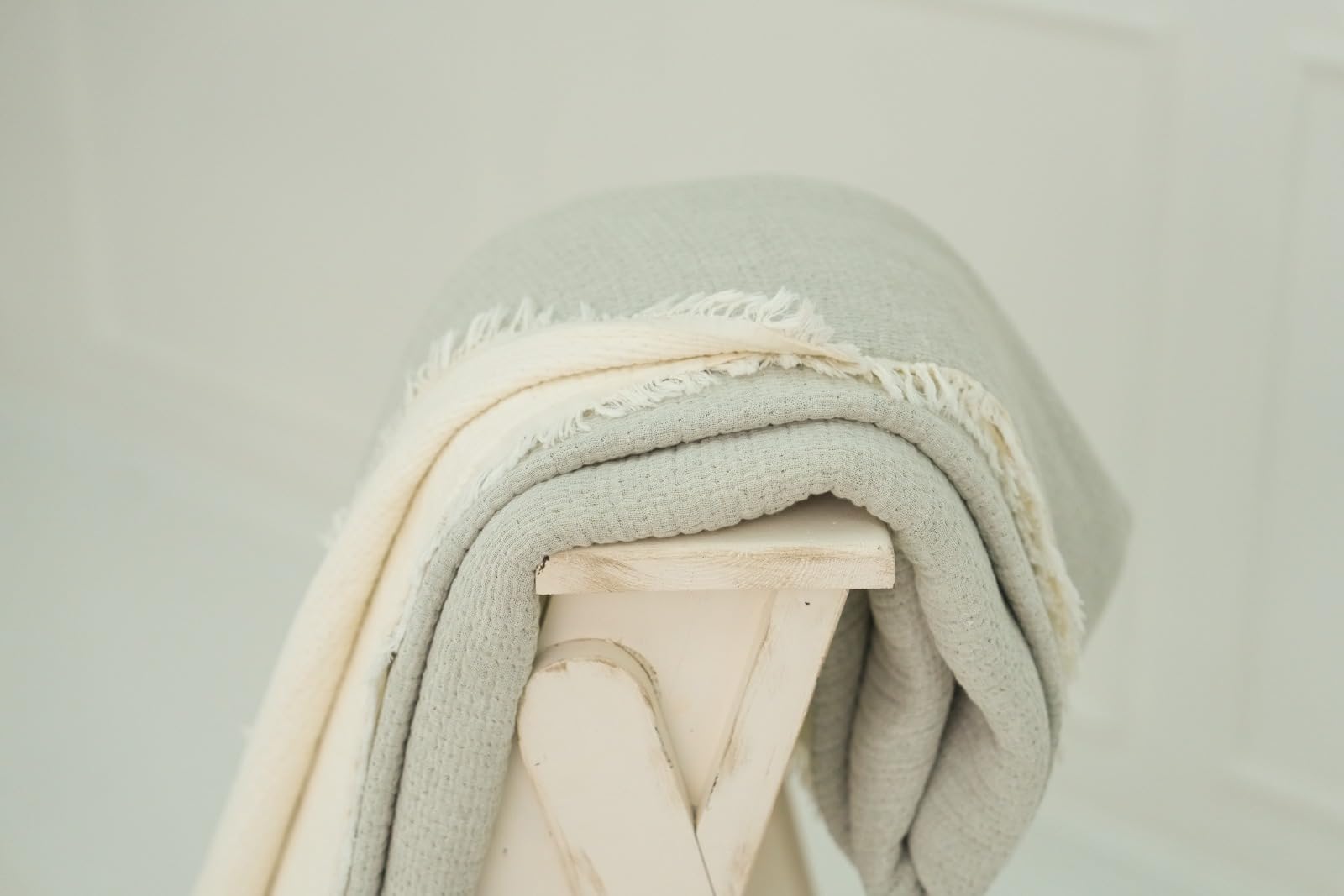 100% Cotton Muslin Comforter, 7 Layers Duvet, Soft Turkish Cotton Muslin Comforter, Lightweight, (Light Green, King (U.S. Standard))