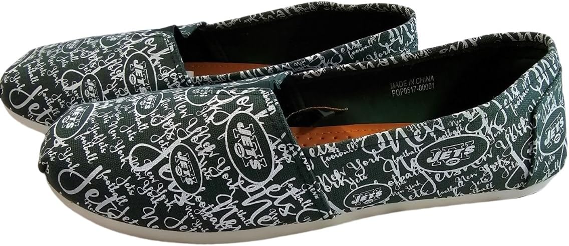 FOCO Womens NFL Canvas Script Print Slip On Shoes