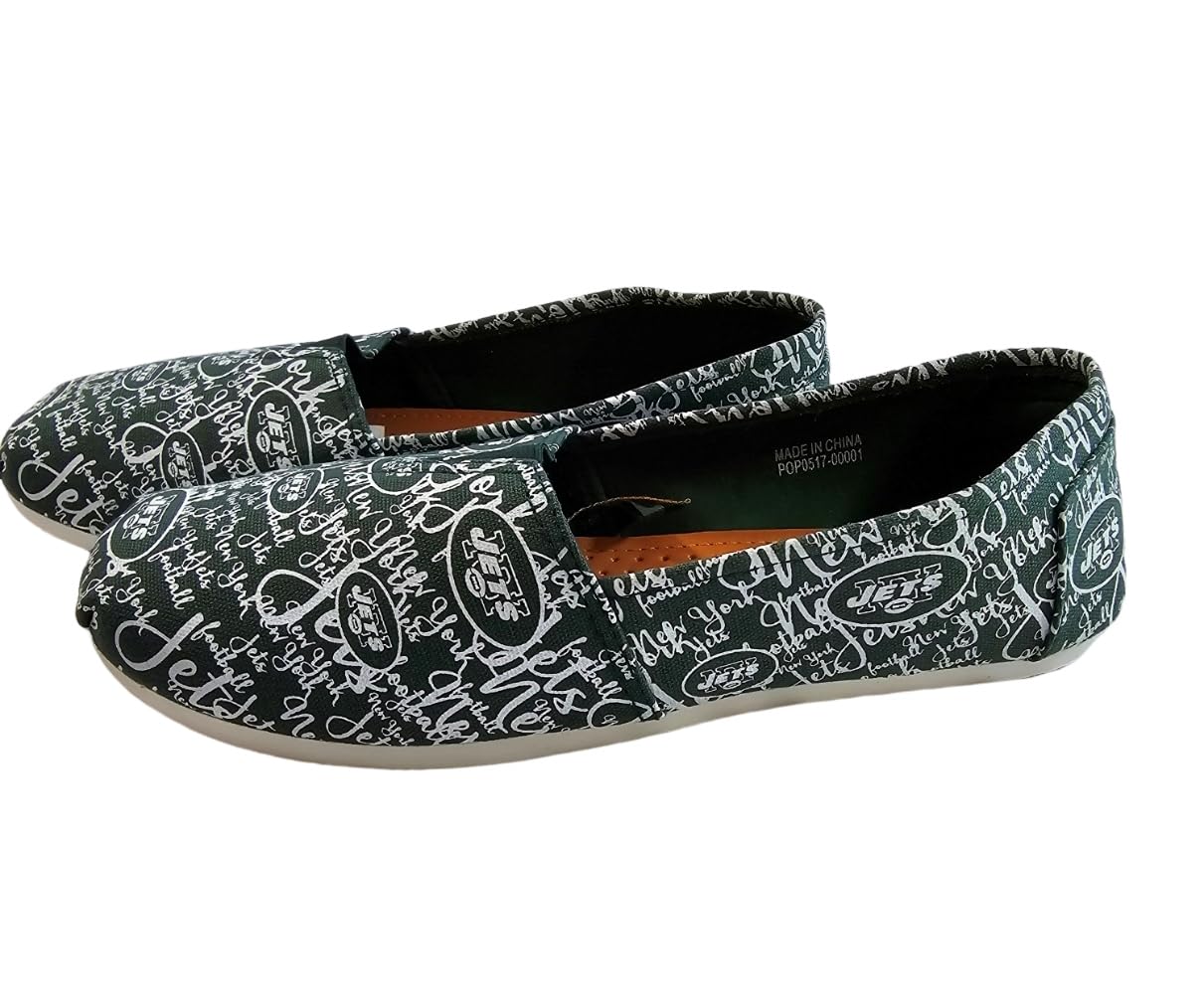 FOCO Womens NFL Canvas Script Print Slip On Shoes