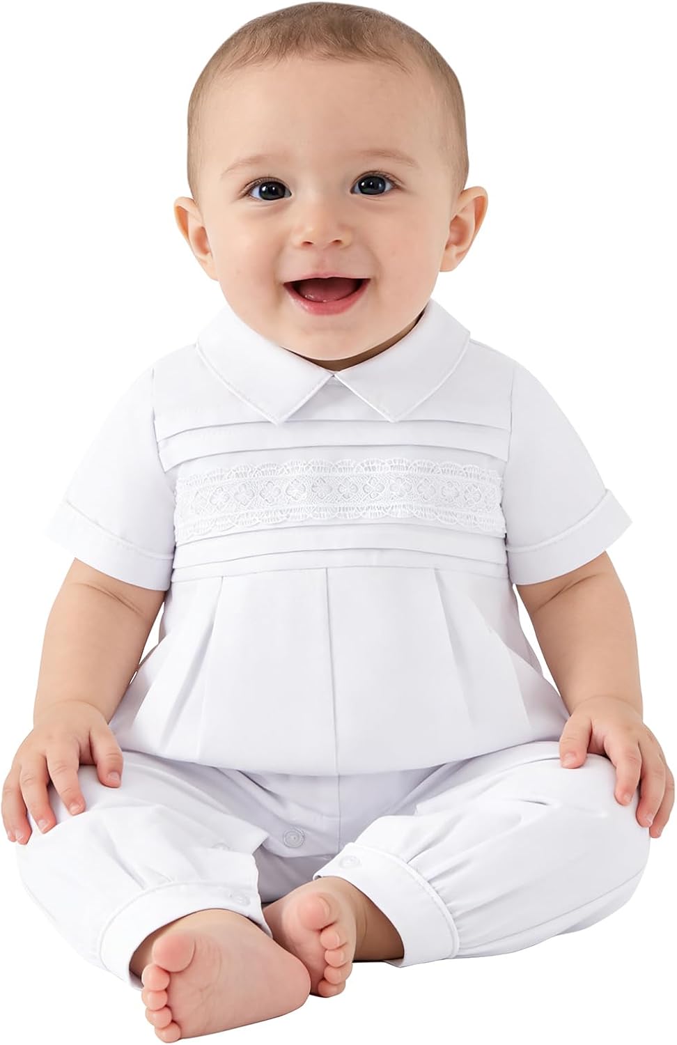 Baby Boy Clothes Half Birthday Outfit Baby Boy Cotton Collared Boys Christening Outfits