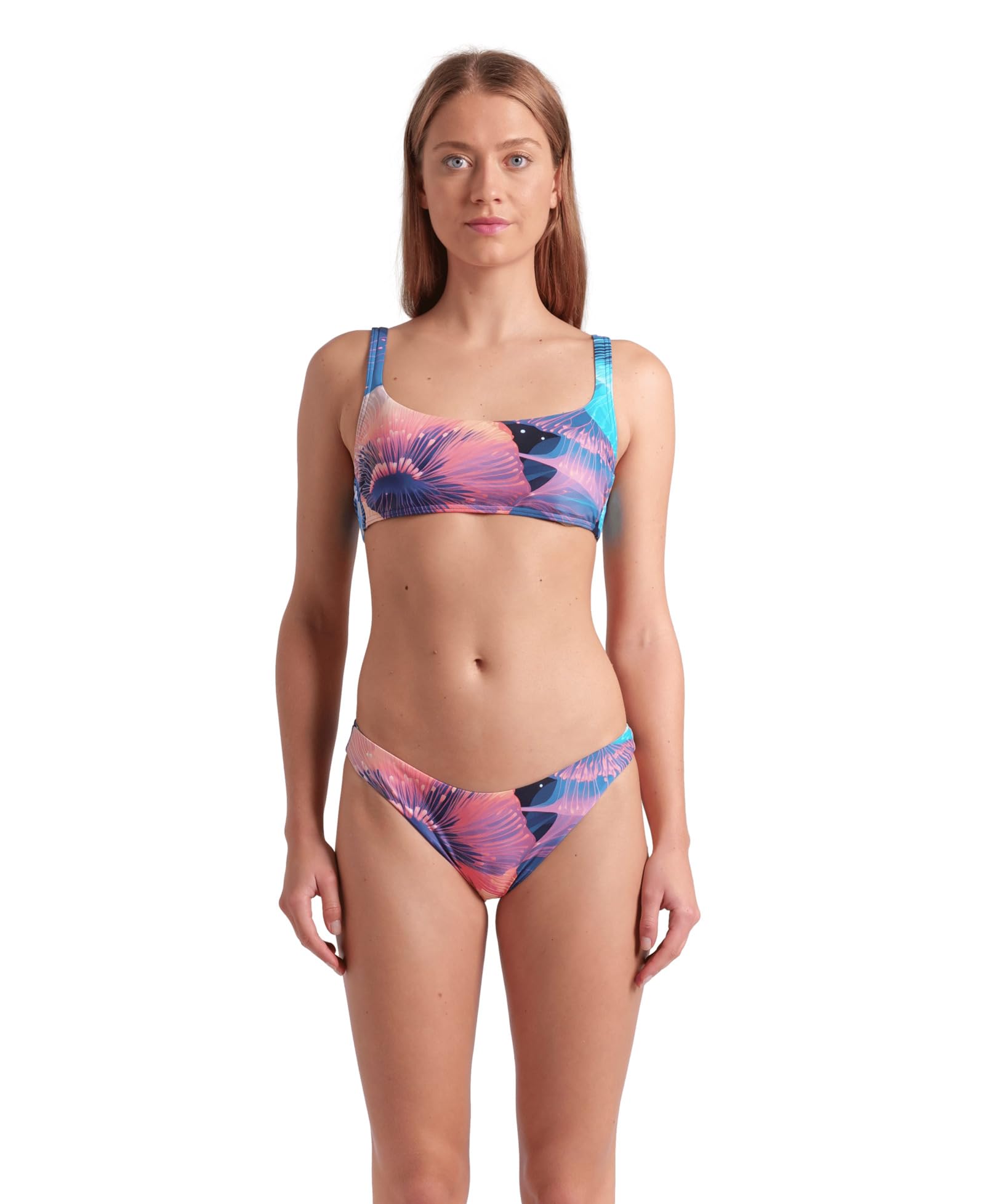 ARENA Water Prints Women's Bralette Bikini Swimsuit with Stretchy Recycled Quick-Dry Fabric, Beach and Pool Swimsuit for Women, Women's Swimsuit with Removable Cups and Top with Ties