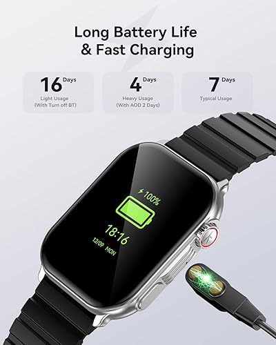 Miniatura 8 de Reloj inteligente, 2.01 pulgadas, AMOLED, relojes inteligentes para hombres y mujeres, batería larga, Bluetooth, rastreador de actividad física con