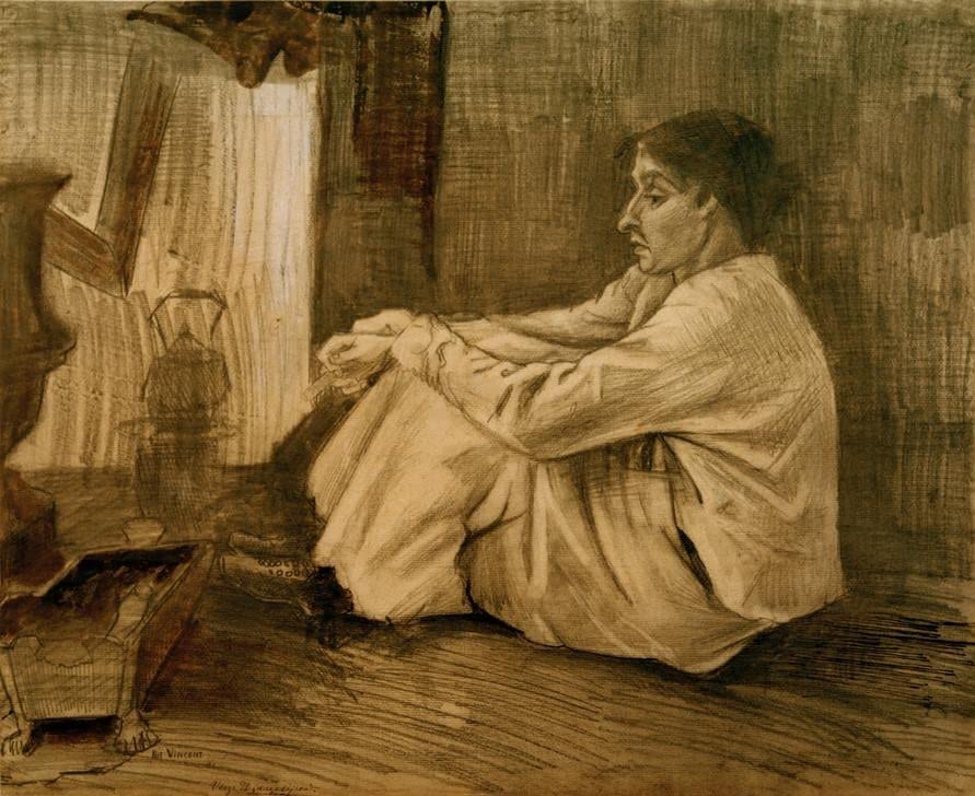 Vu par Vincent Van Gogh peinture murale pour habiller un grand mur vide de salon 60x90cm
