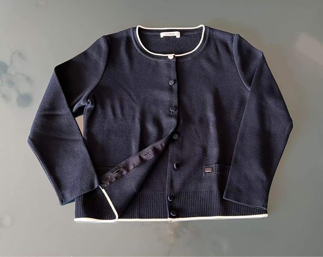 美品　Rene ルネ　ニットカーディガン　ダブルジップ　チャコールグレー　34 美品 Rene ルネ ニットカーディガン ダブルジップ チャコールグレー 34