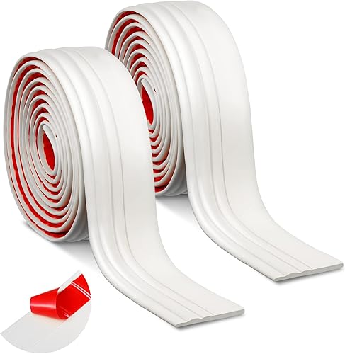 2 piezas de moldura de suelo, despegar y pegar, moldura flexible para suelo, moldura de goma adhesiva para paredes, pisos, encimeras, azulejos, 16.4