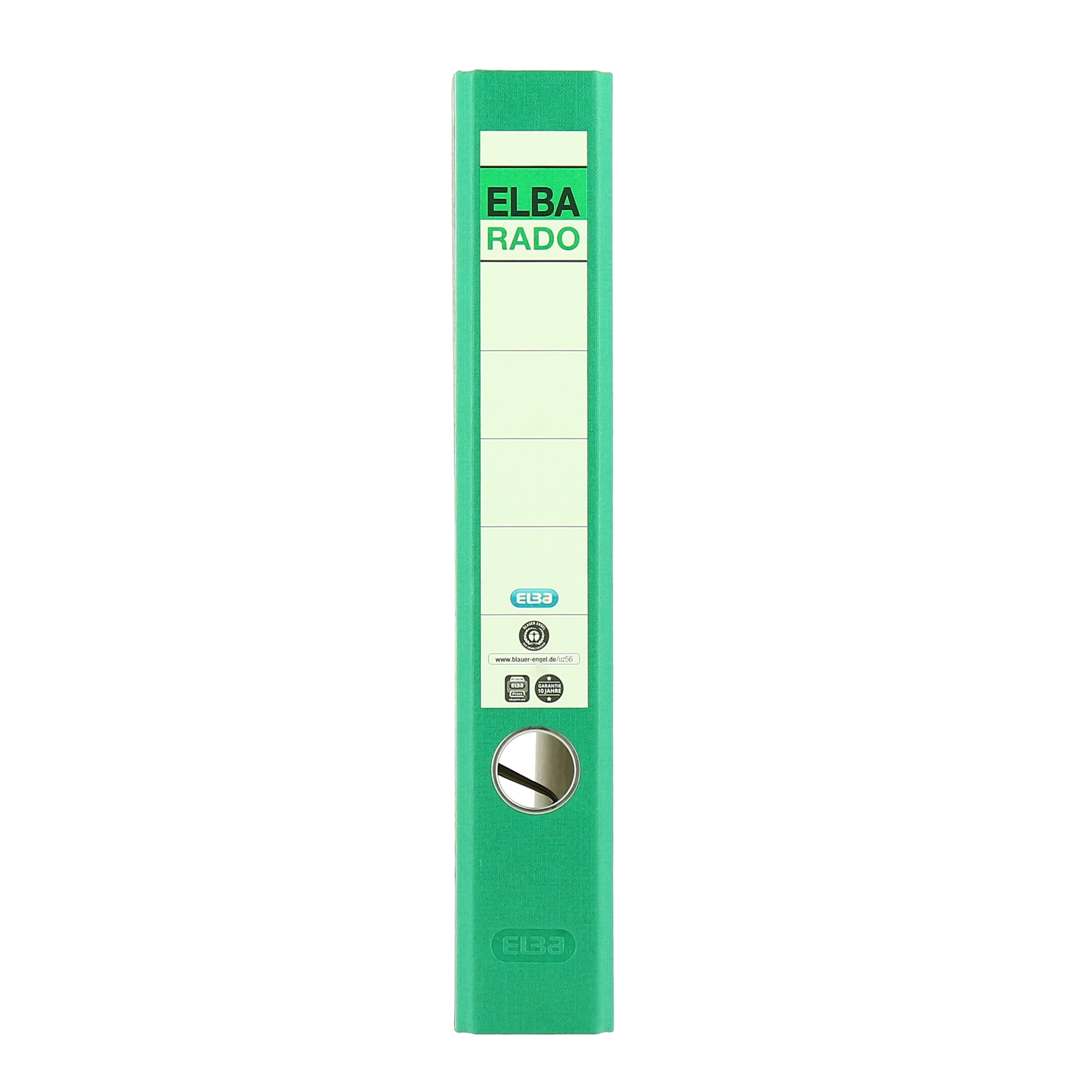 ELBA 100555309 segregator z recyklingu, marmur chmury, wąski, 5 cm szerokości, DIN A4, zielone grzbiety, segregator z zielonymi paskami, certyfikat Niebieskiego Anioła