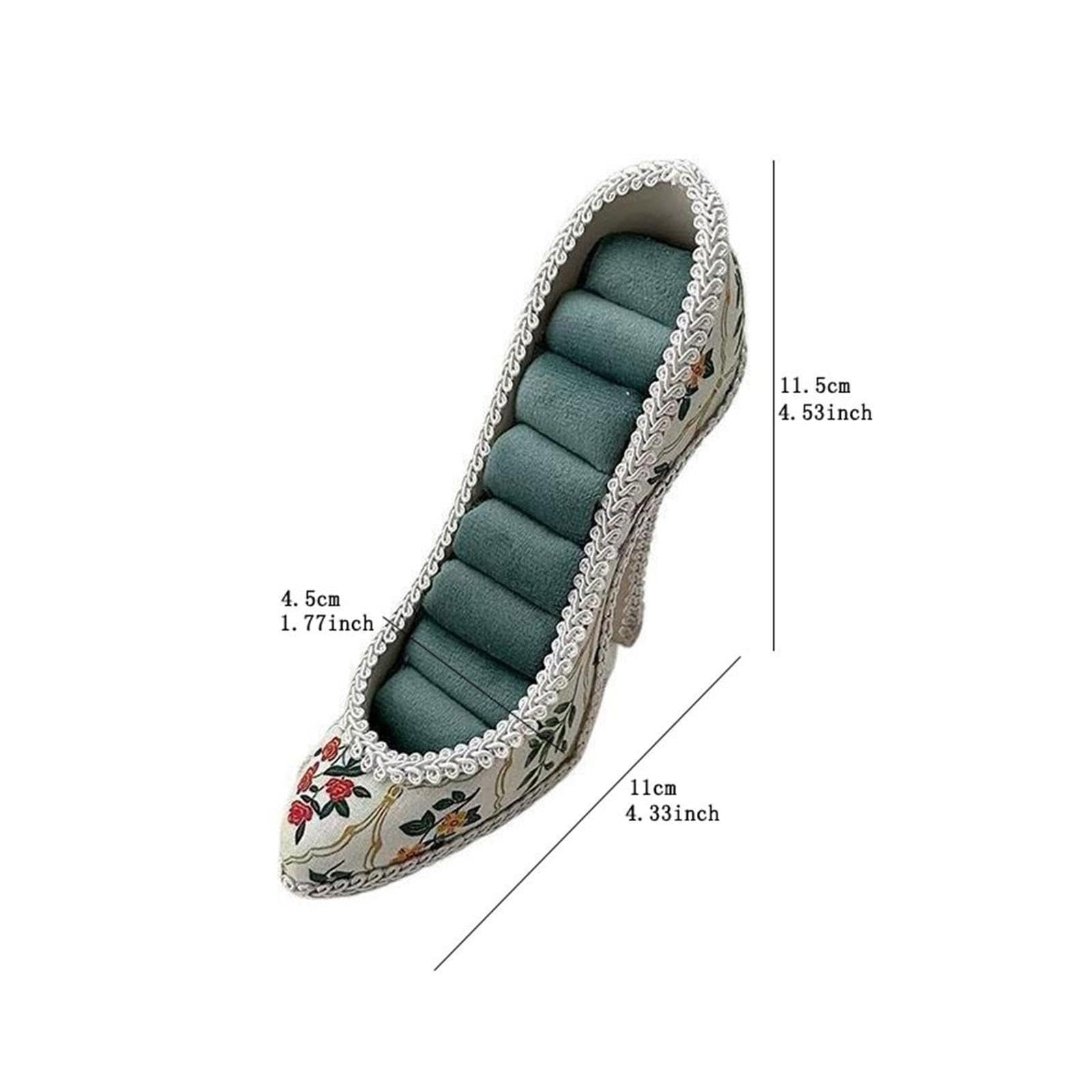 YDYDTTKD Soporte para presentación de joyería, Soporte para Anillos de Telas con Forma de Zapato de tacón Alto
