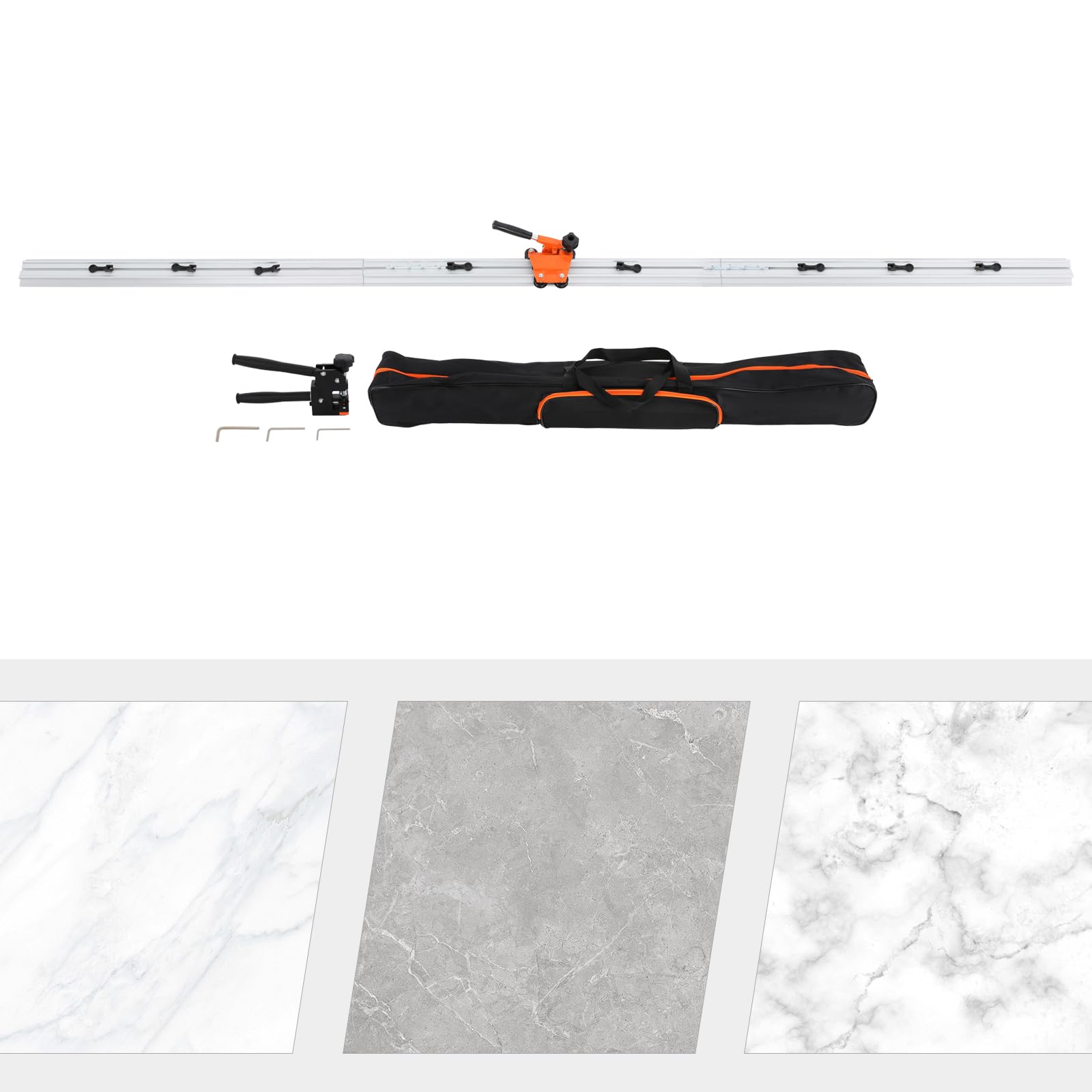 Herramienta cortadora manual de azulejos, máquina de corte de porcelana de cerámica, riel guía largo para azulejos, granito, vidrio, 3 ruedas de corte, bolsa de transporte