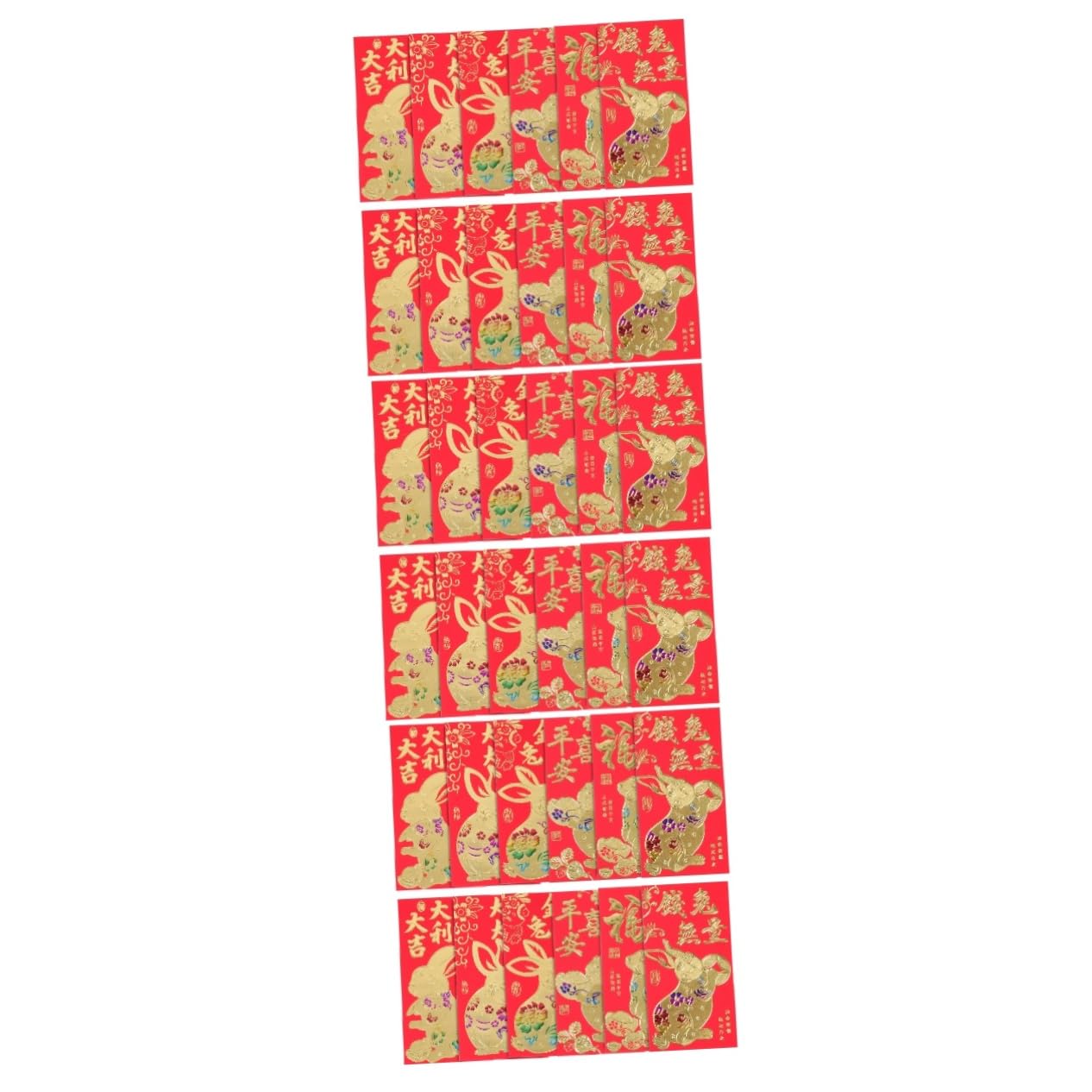 VILLCASE 180piezas Rojos De Año Del Conejo Decorativos Para Dinero De Festival De Diseño
